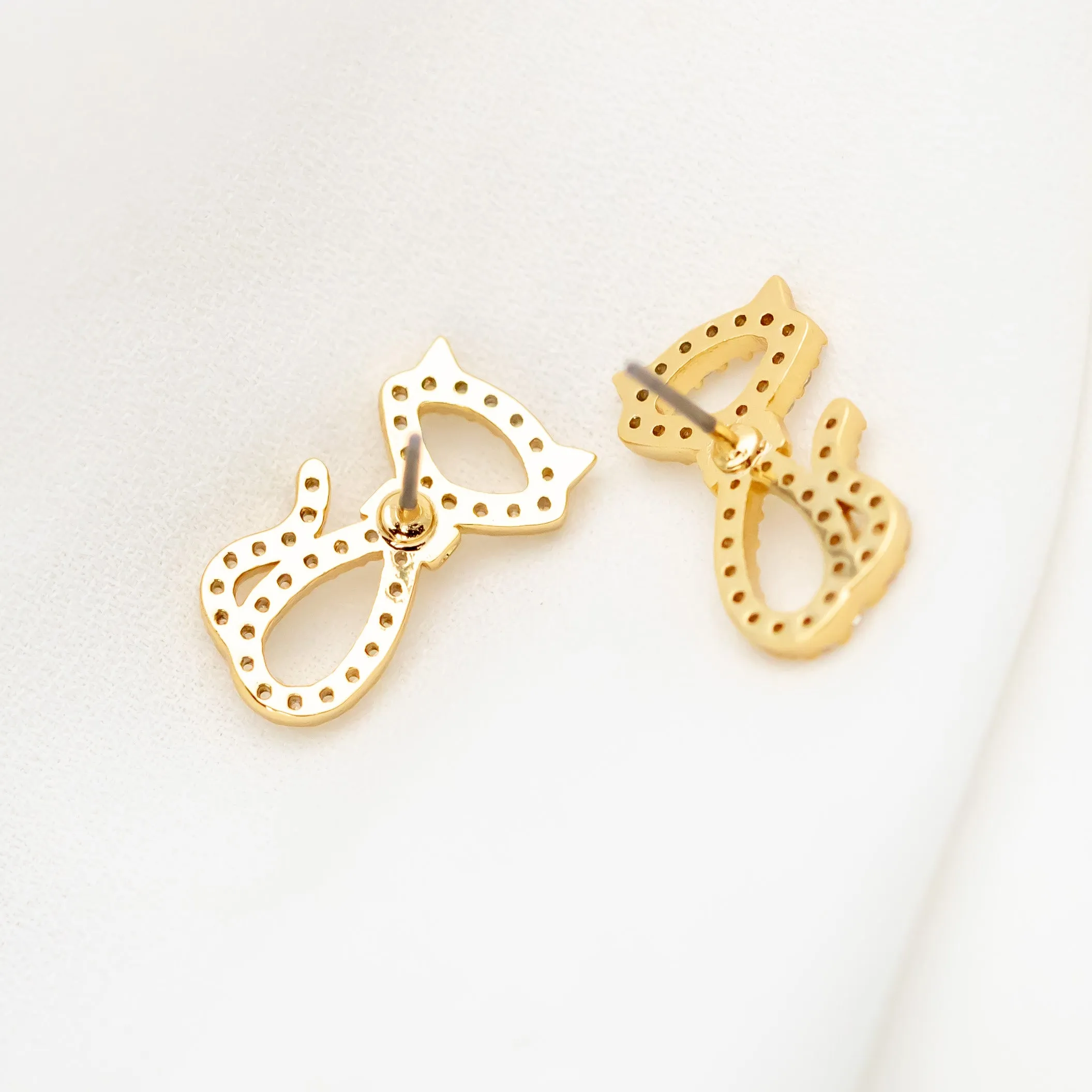 Jazz Things Up Pave Cat Earrings