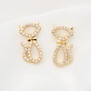 Jazz Things Up Pave Cat Earrings