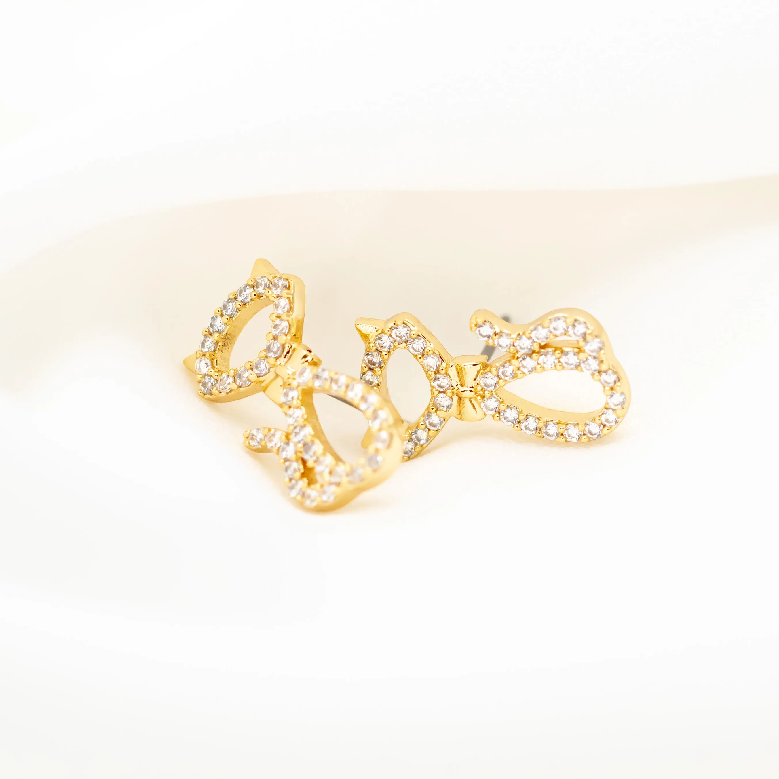 Jazz Things Up Pave Cat Earrings