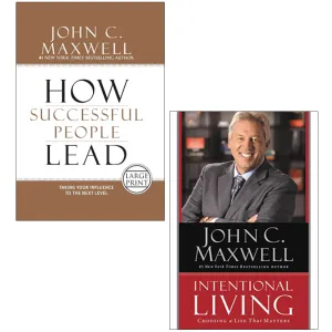John C. Maxwell 2 Books Colection Set How Successful People Lead, Intentional Living Hardcover