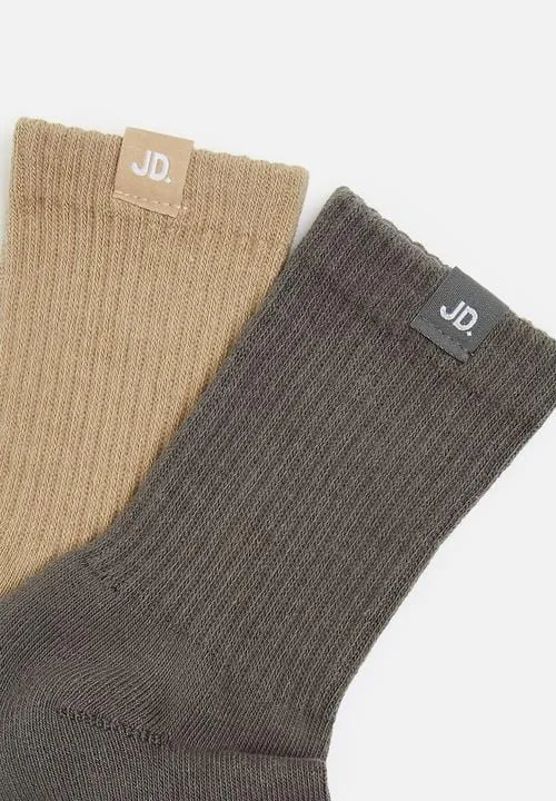Jonathan D Pack Branded Quater Crew Sox-Charcoal & Stone