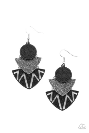 Jurassic Juxtaposition - Black Earring