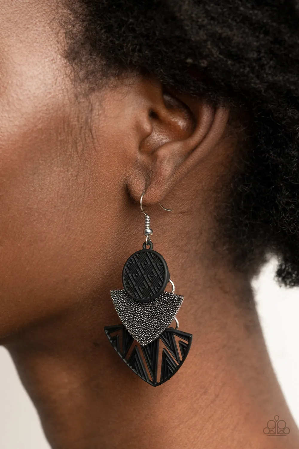 Jurassic Juxtaposition - Black Earring