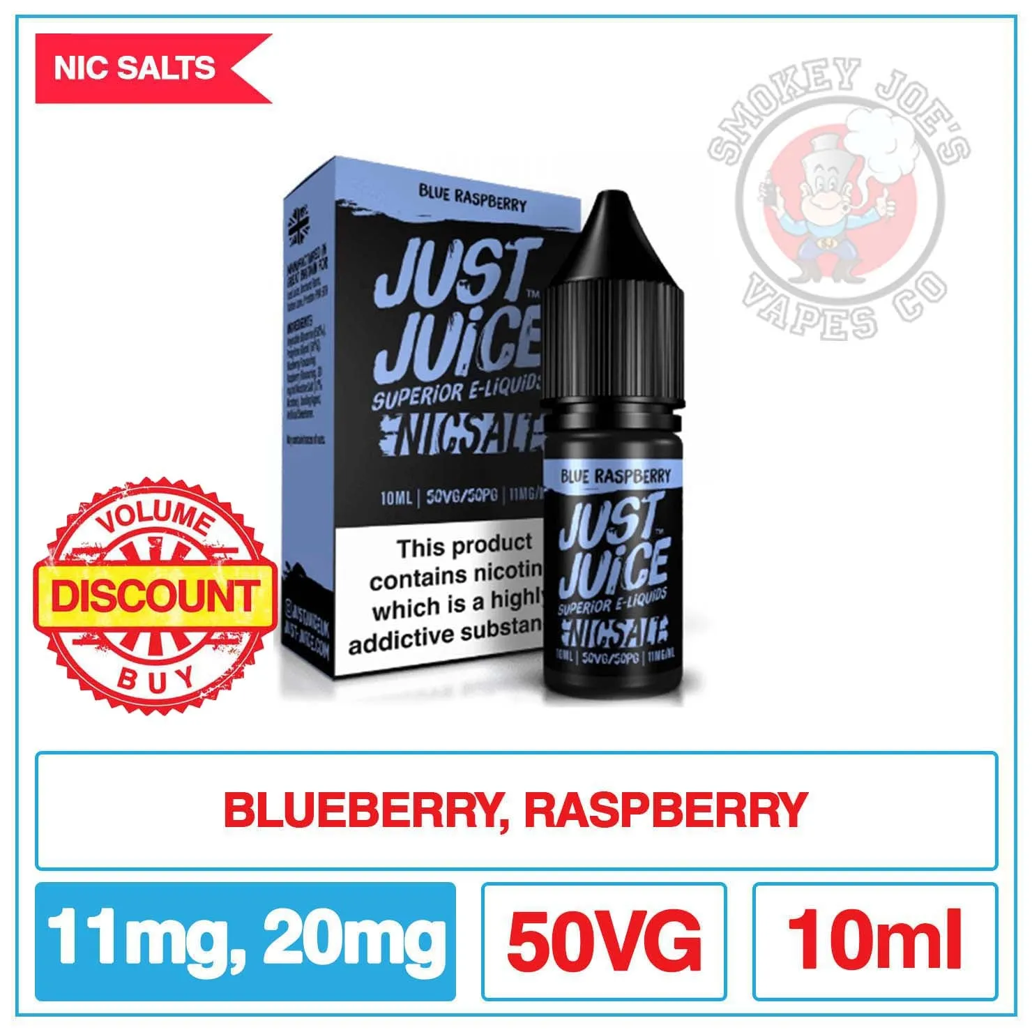 Just Juice Nic Salt - Blue Raspberry