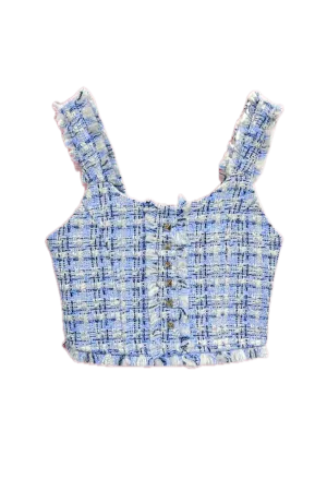 KATIEJ NYC- TWEEN ASH BOUCLE CROP TOP