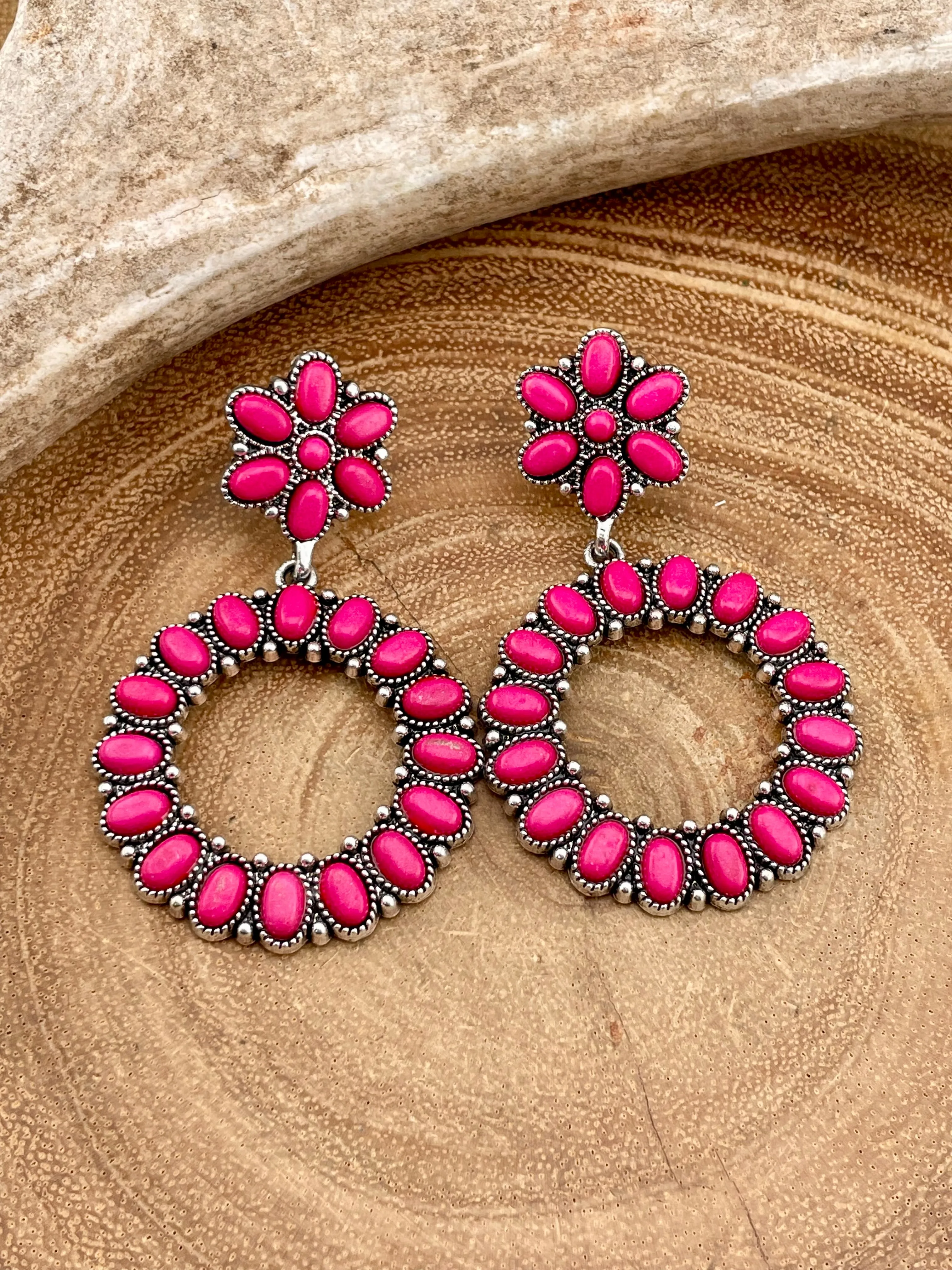 Kerry Fashion Circle Stone Post Earrings