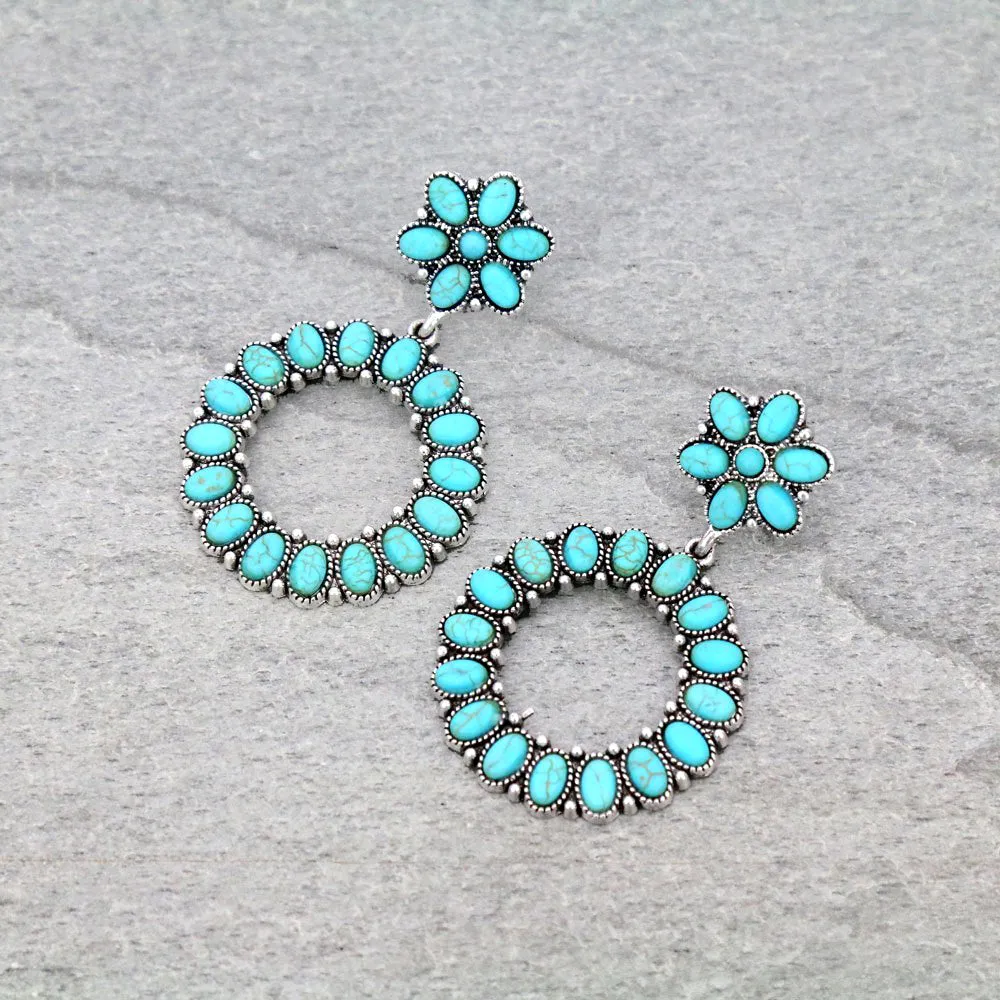 Kerry Fashion Circle Stone Post Earrings