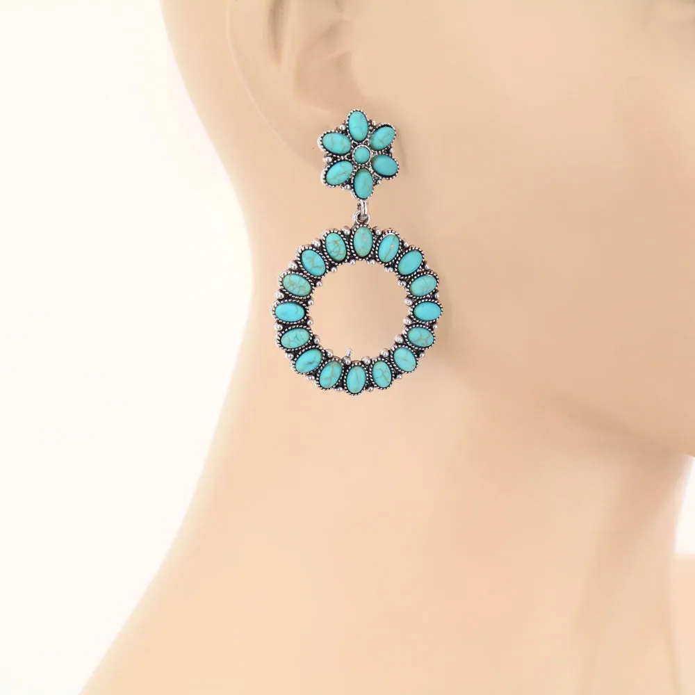 Kerry Fashion Circle Stone Post Earrings