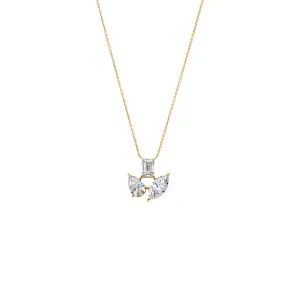 Lab Grown Diamond Multi Shape Pendant Necklace 14K