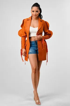 Lace up detail jacket