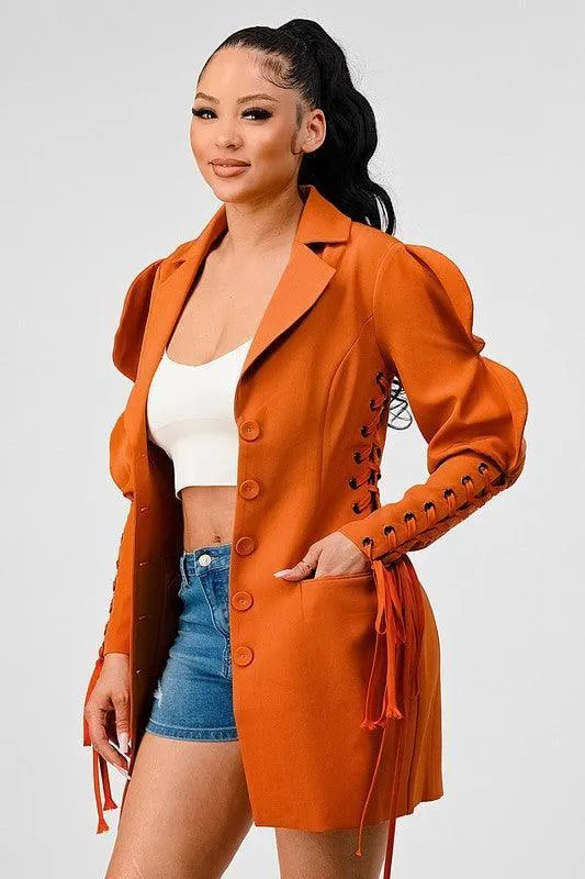 Lace up detail jacket