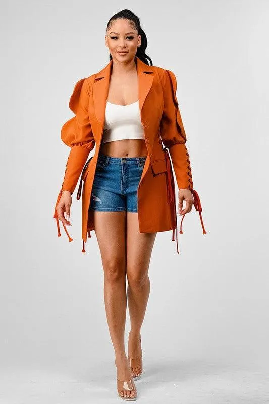 Lace up detail jacket