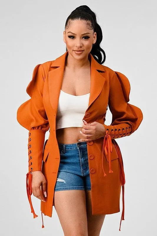 Lace up detail jacket
