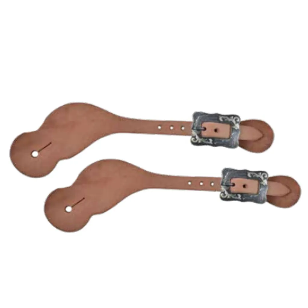 LADIES' FANCY STEEL BUCKLE SHAPED HARNESS SPUR STRAPS