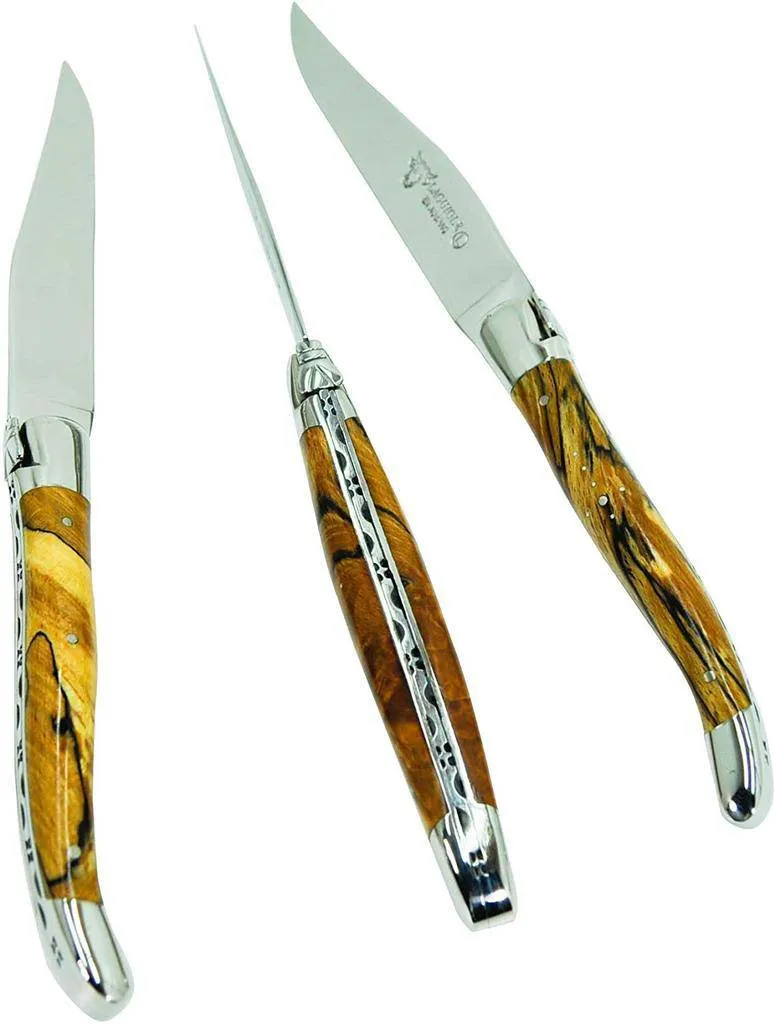 Laguiole en Aubrac Handcrafted 6-Piece Steak Knife Set with Aubrac Wood Handles
