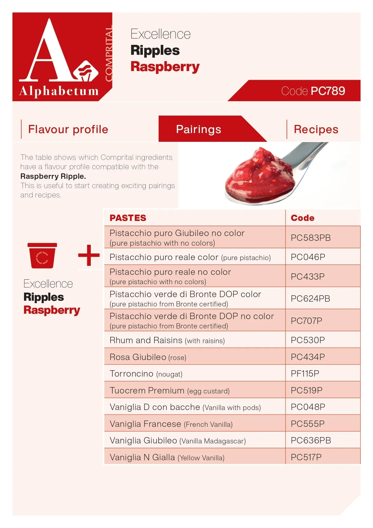 Lampone (raspberry) Ripple - Case of 2 x 3 kg Units