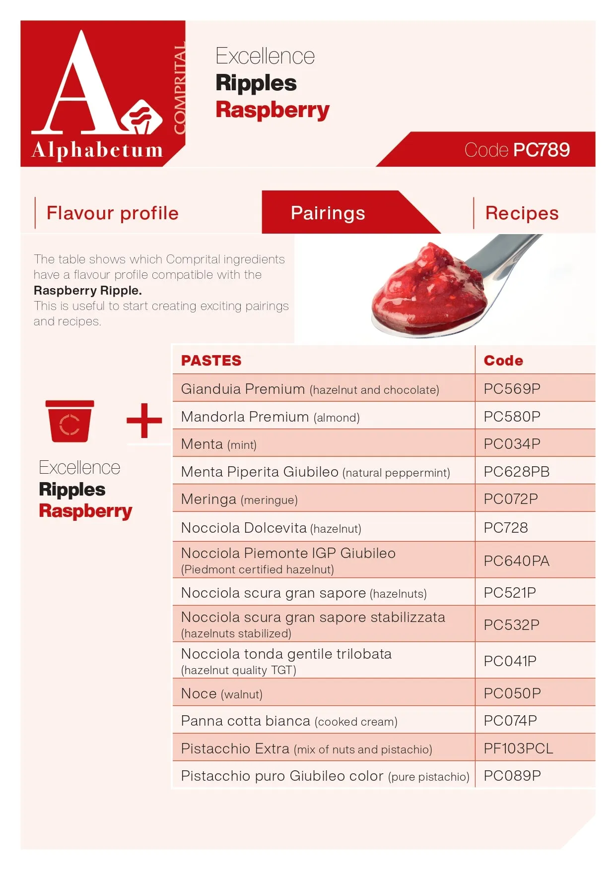 Lampone (raspberry) Ripple - Case of 2 x 3 kg Units