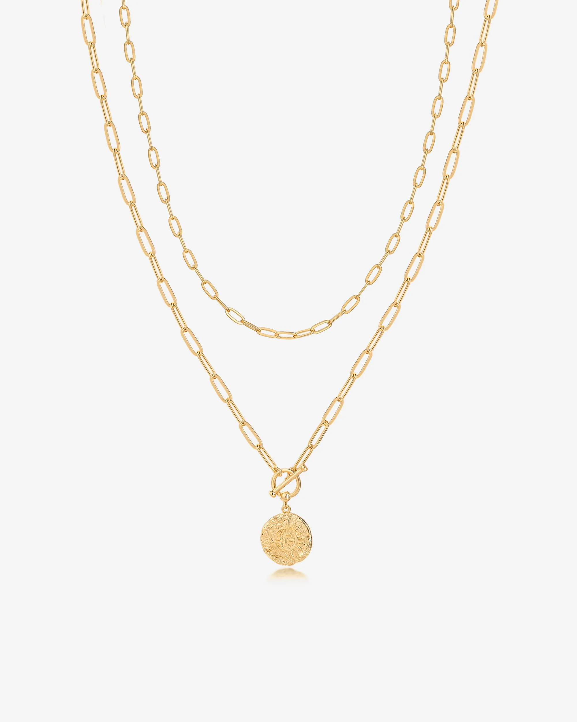 Layered Pendant Paperclip Necklace