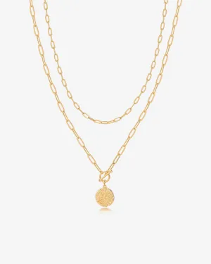 Layered Pendant Paperclip Necklace