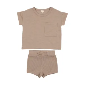Lil Legs Toddler Boys Set - Tan Pocket