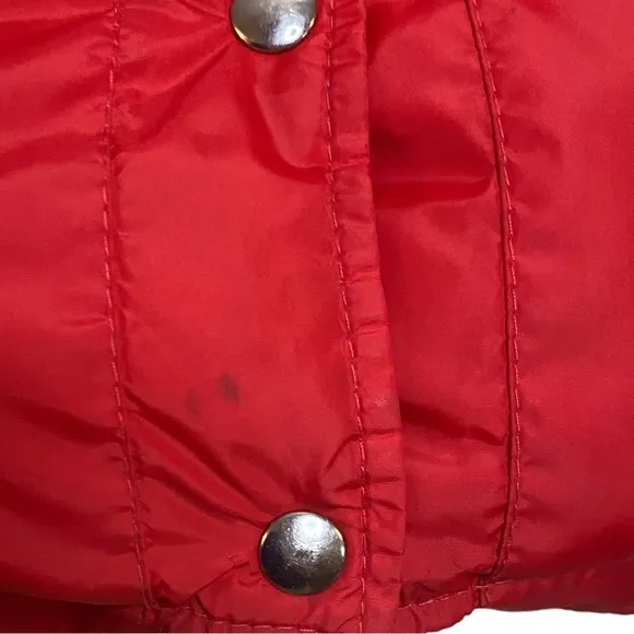 L.L. Bean red goose down insulated vintage puffer vest size small
