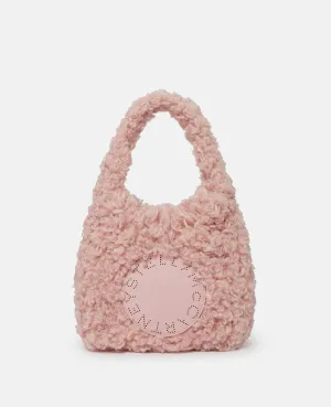 Logo Plush Teddy Hobo Small Tote Bag