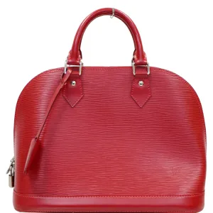 LOUIS VUITTON Alma PM Epi Leather Satchel Bag Red - 25% OFF