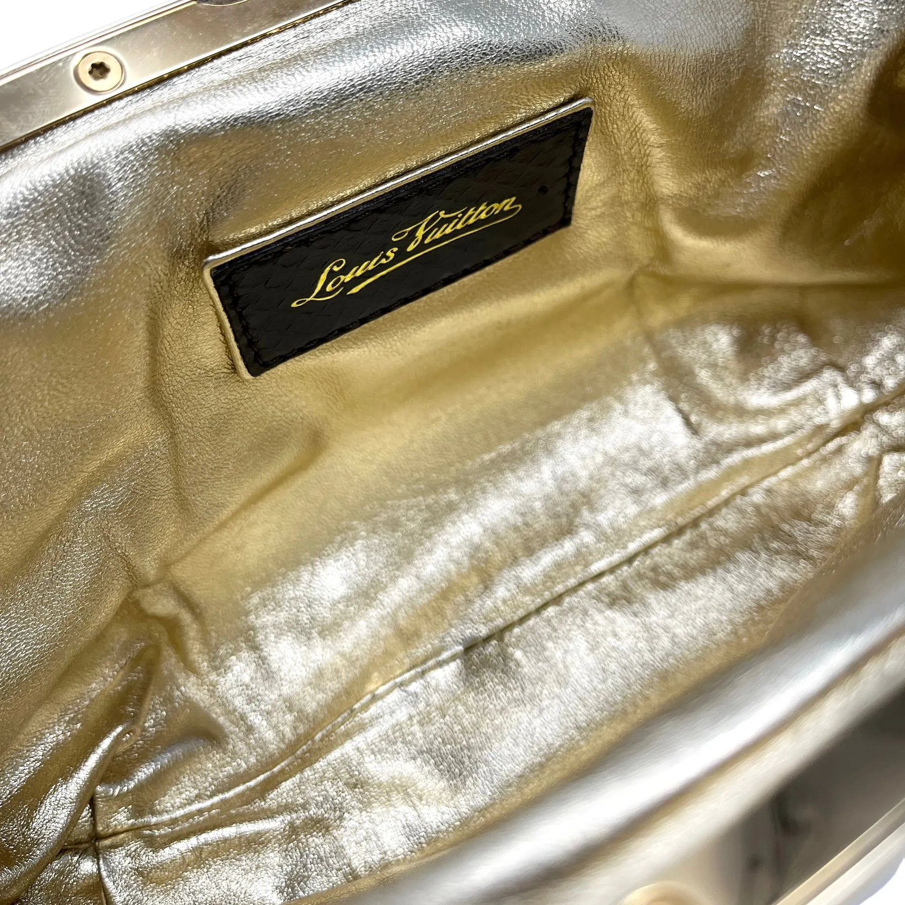Louis Vuitton Brown Satin Mini Chain Bag
