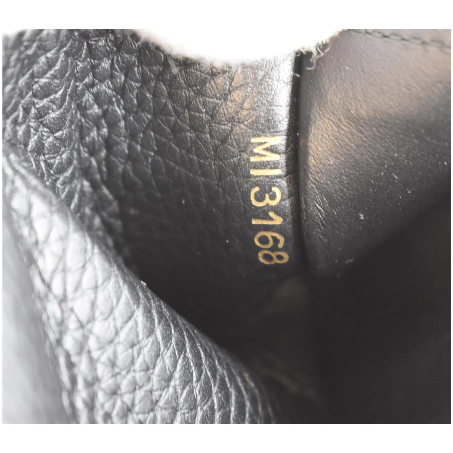 LOUIS VUITTON Capucines Studded Taurillon Leather Wallet Black