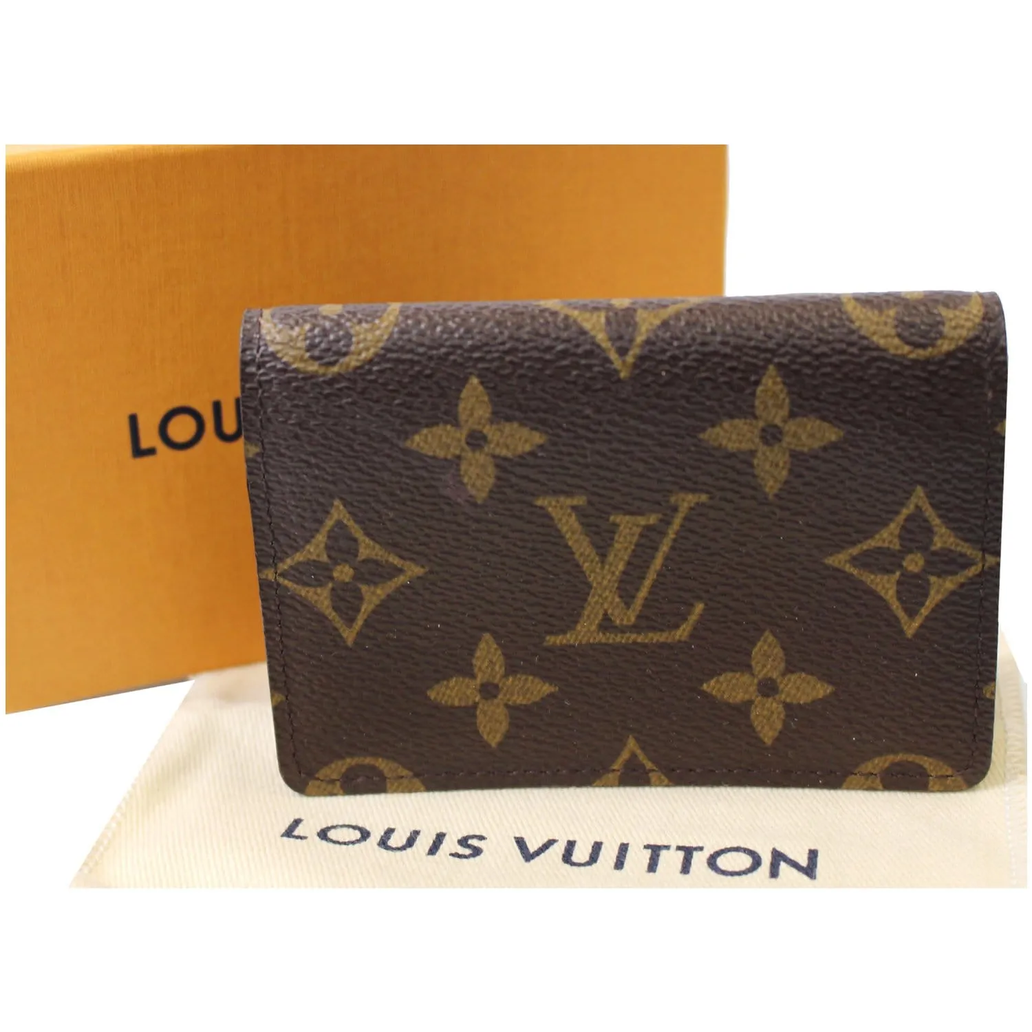 LOUIS VUITTON Monogram Canvas Business Card Holder Brown