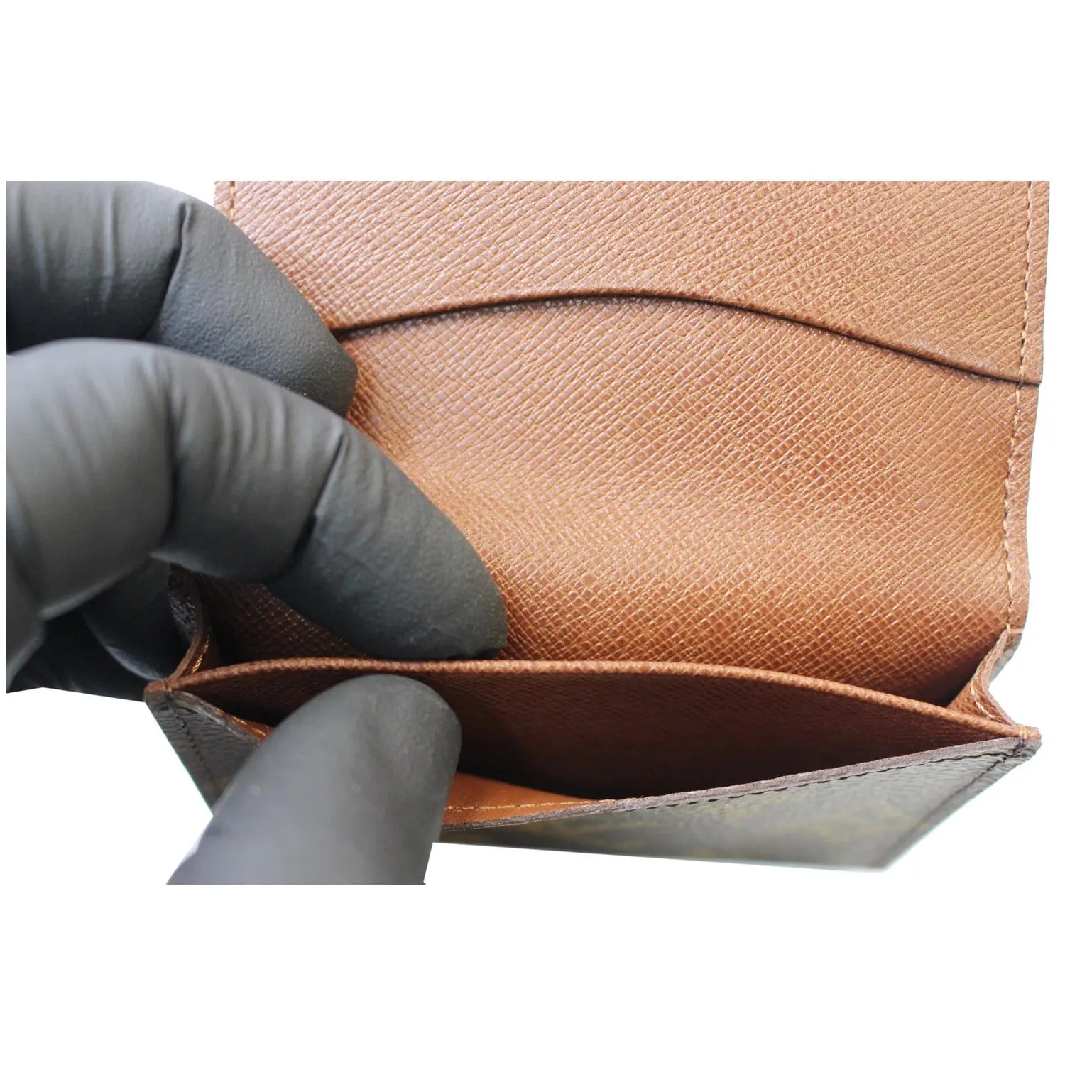 LOUIS VUITTON Monogram Canvas Business Card Holder Brown