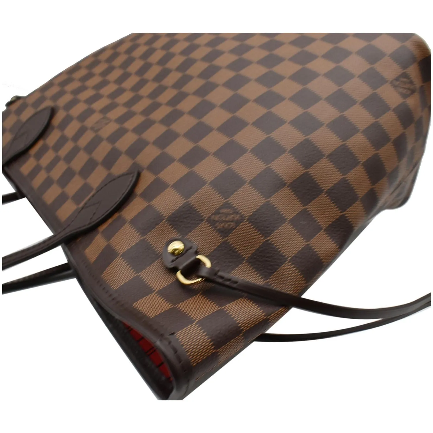 LOUIS VUITTON Neverfull MM Damier Ebene Tote Bag Brown