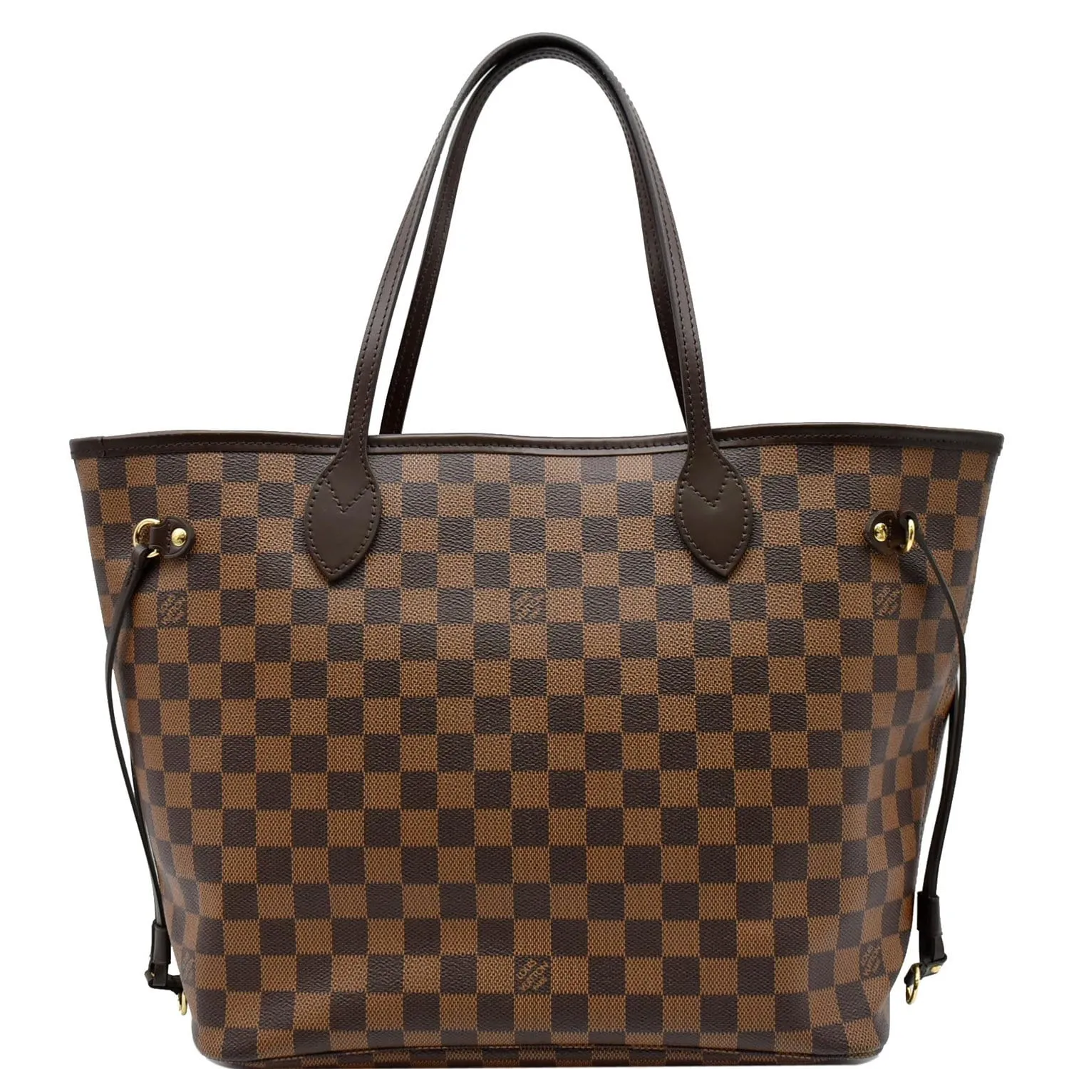 LOUIS VUITTON Neverfull MM Damier Ebene Tote Bag Brown
