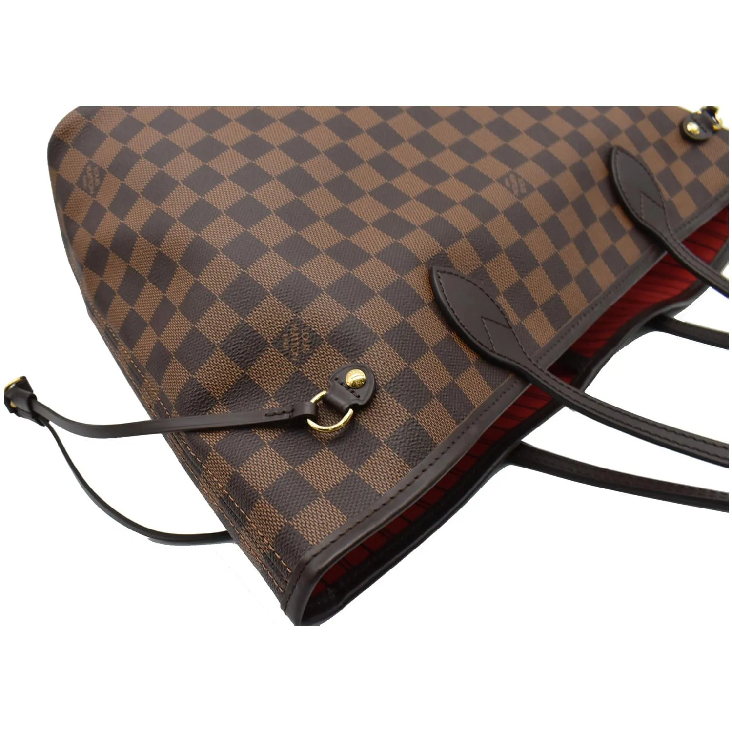 LOUIS VUITTON Neverfull MM Damier Ebene Tote Bag Brown