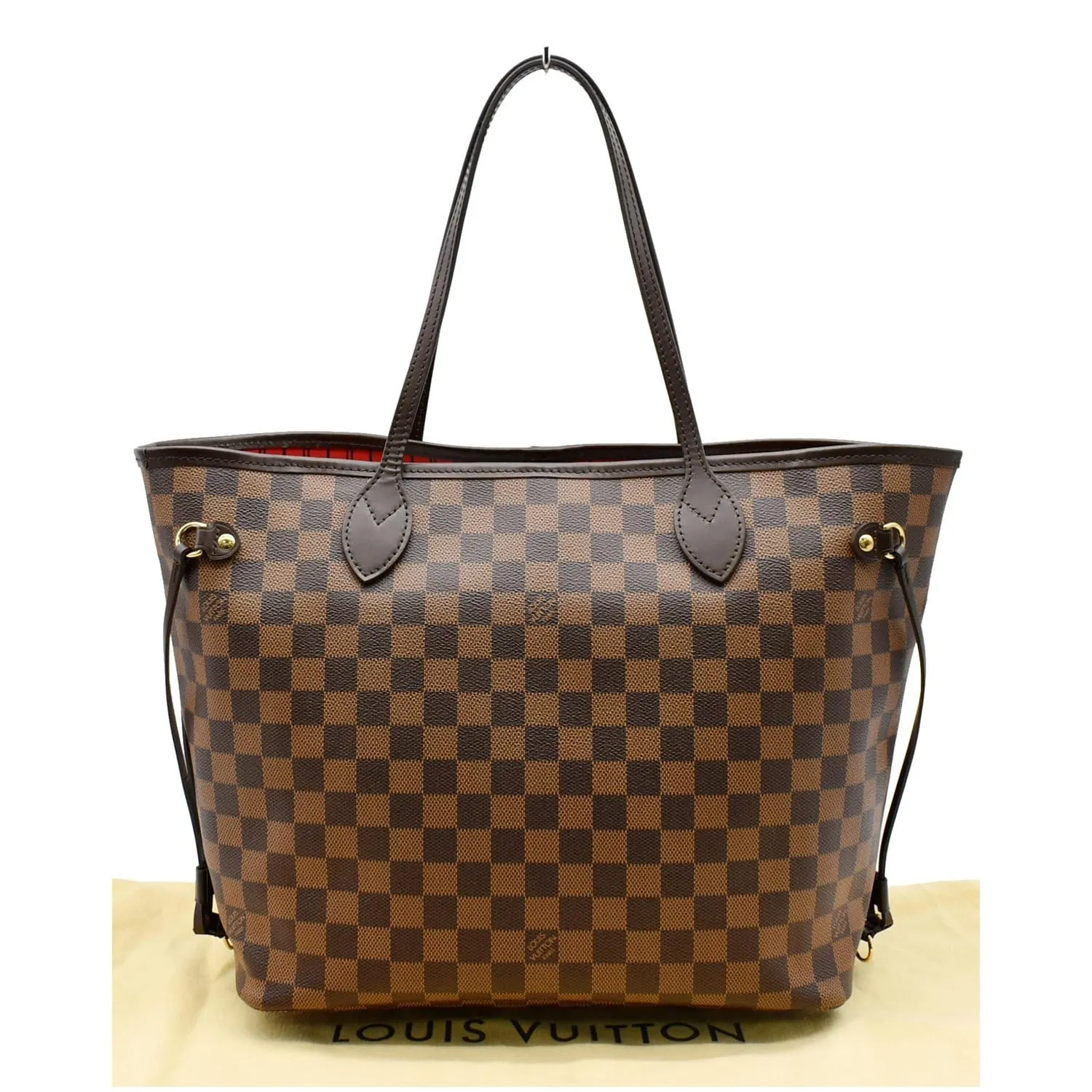 LOUIS VUITTON Neverfull MM Damier Ebene Tote Bag Brown