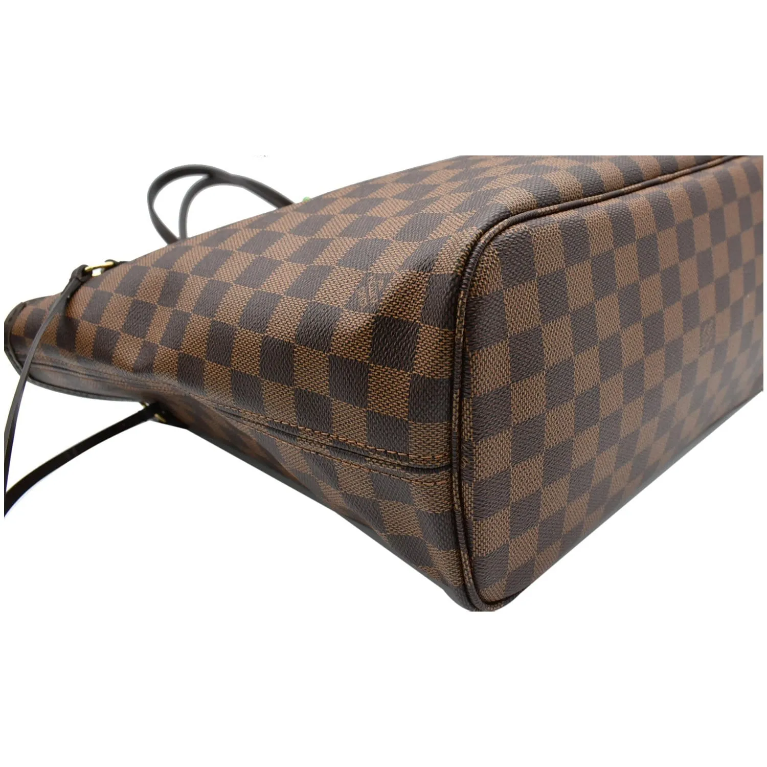LOUIS VUITTON Neverfull MM Damier Ebene Tote Bag Brown