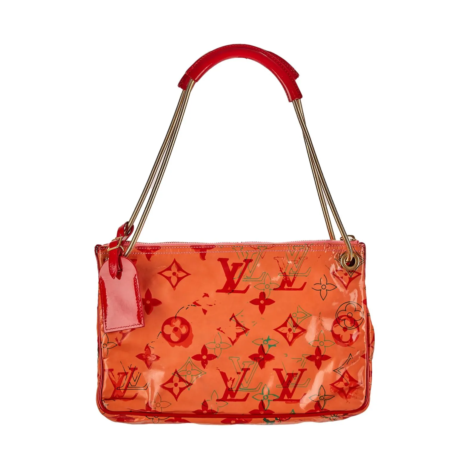 Louis Vuitton Orange Graffiti Logo Shoulder Bag