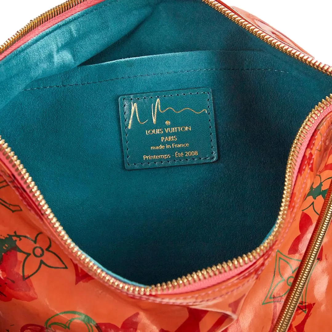 Louis Vuitton Orange Graffiti Logo Shoulder Bag
