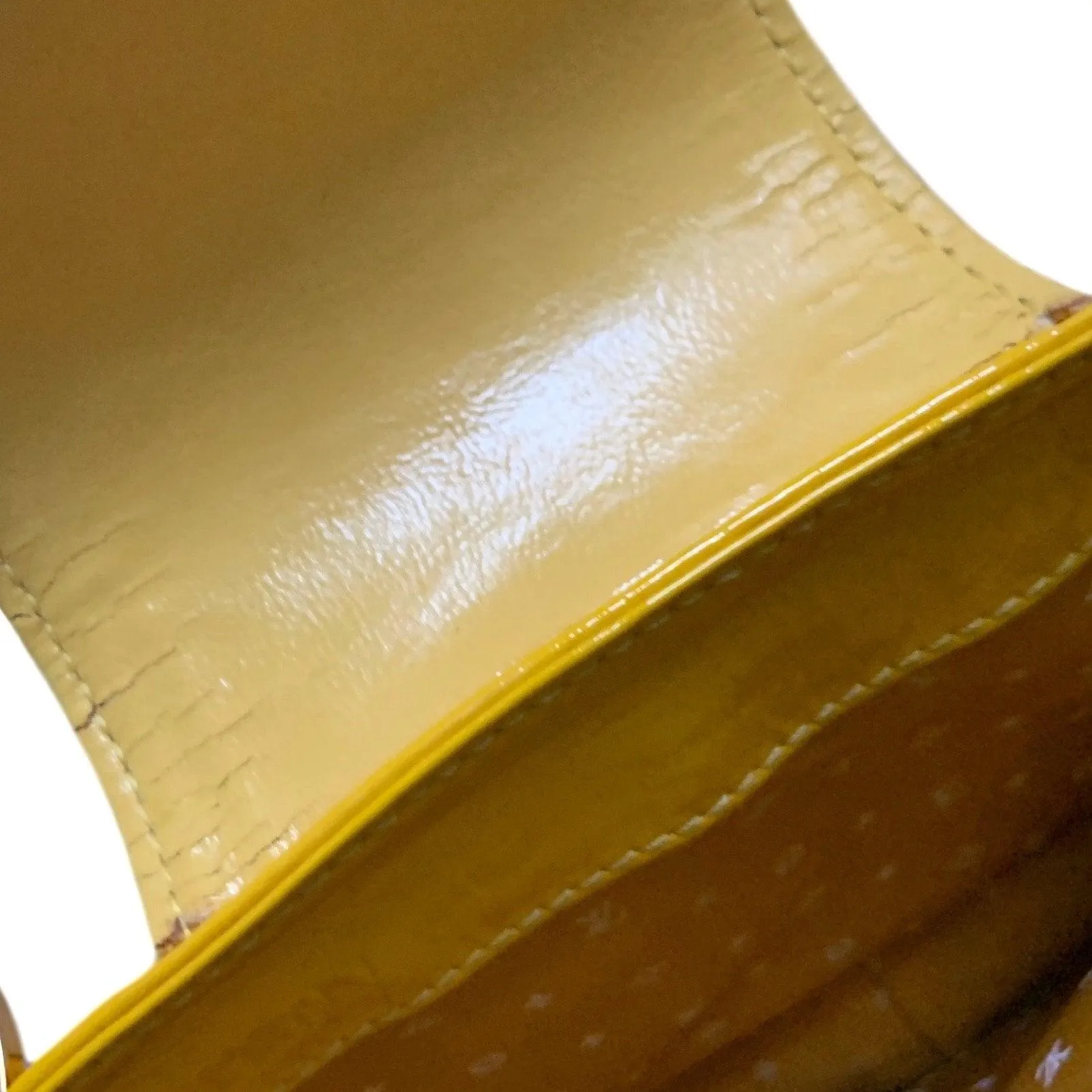 Louis Vuitton Yellow Patent Top Handle Bag