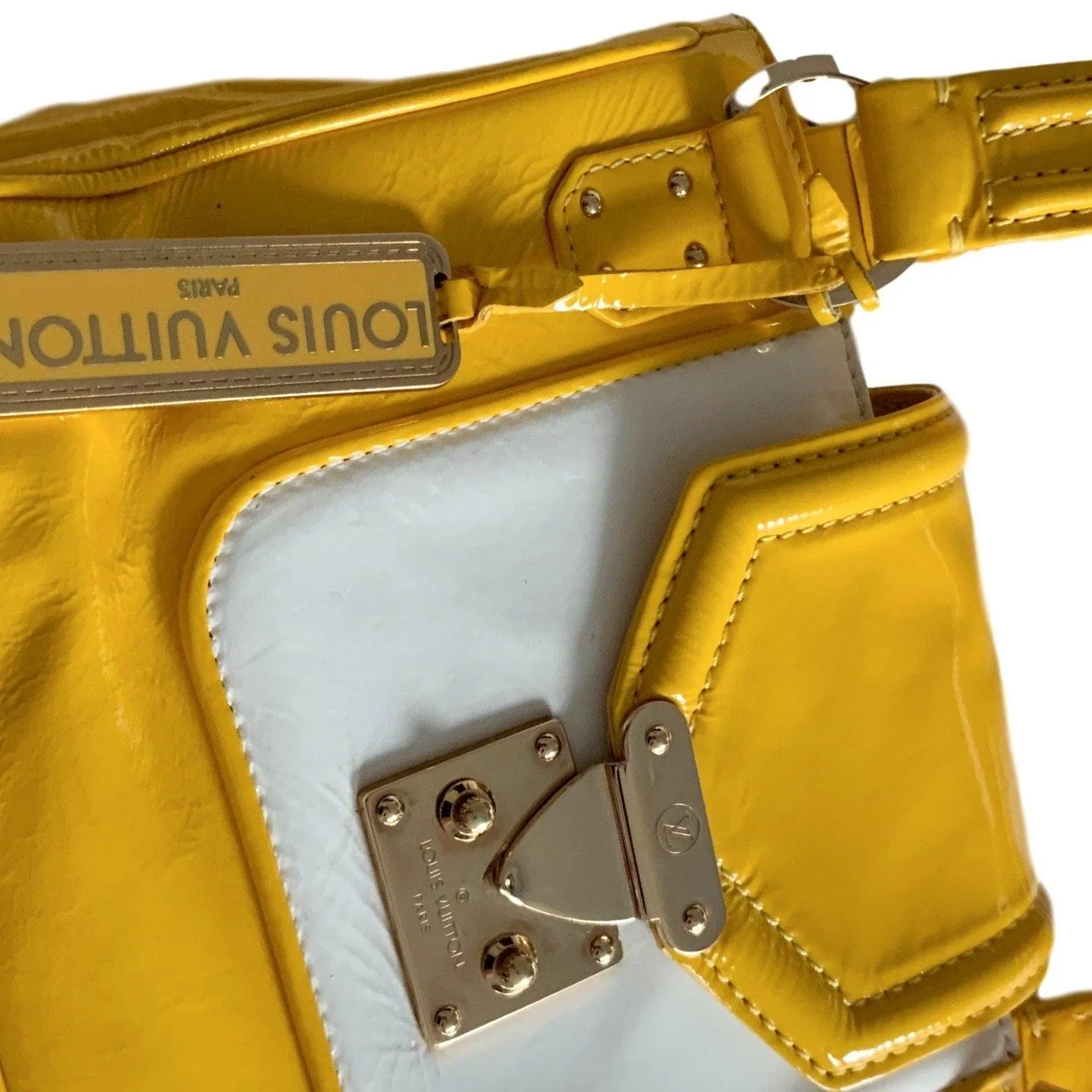 Louis Vuitton Yellow Patent Top Handle Bag