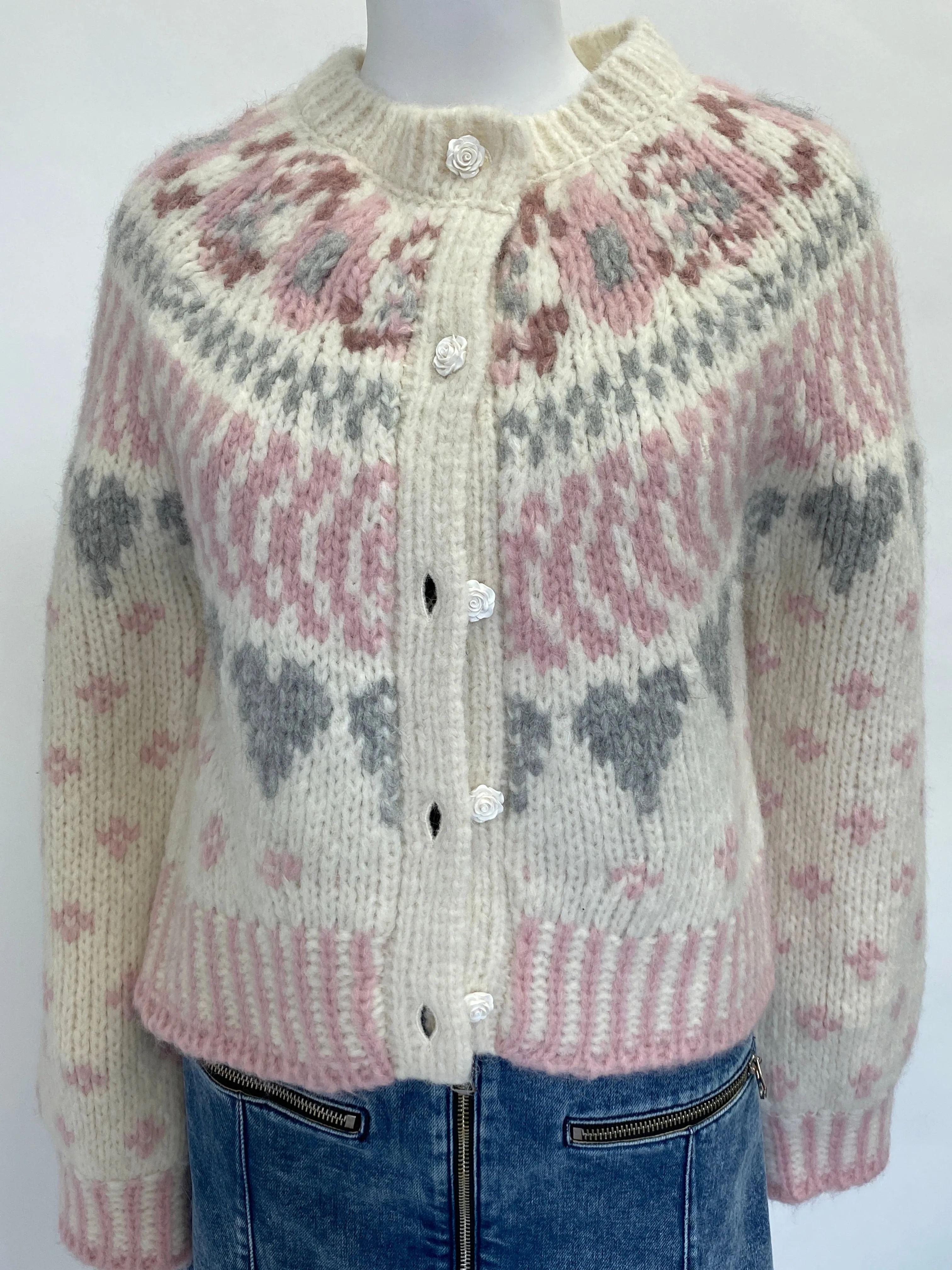 Love Shack Fancy Rose Button Cardigan