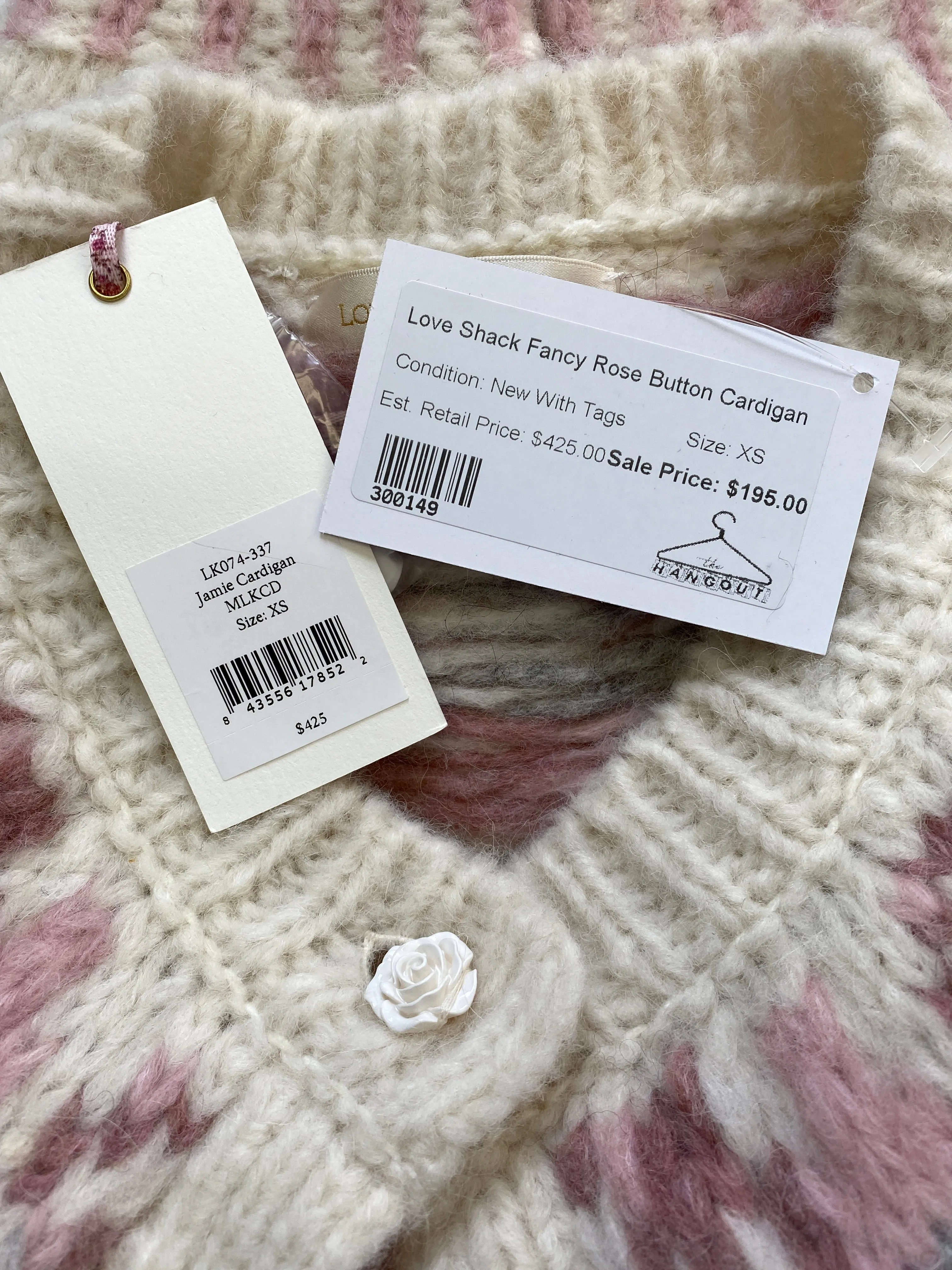 Love Shack Fancy Rose Button Cardigan