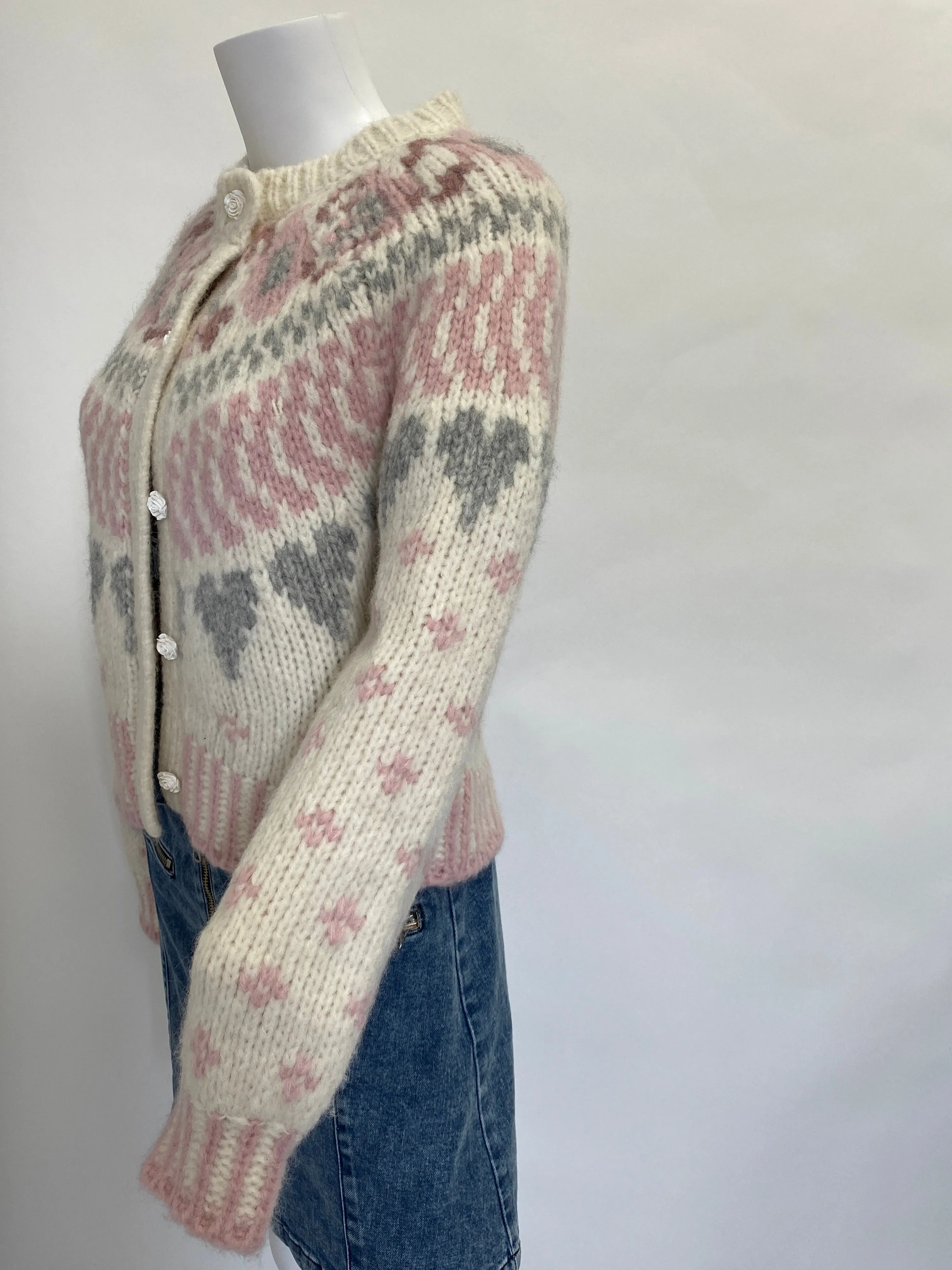 Love Shack Fancy Rose Button Cardigan
