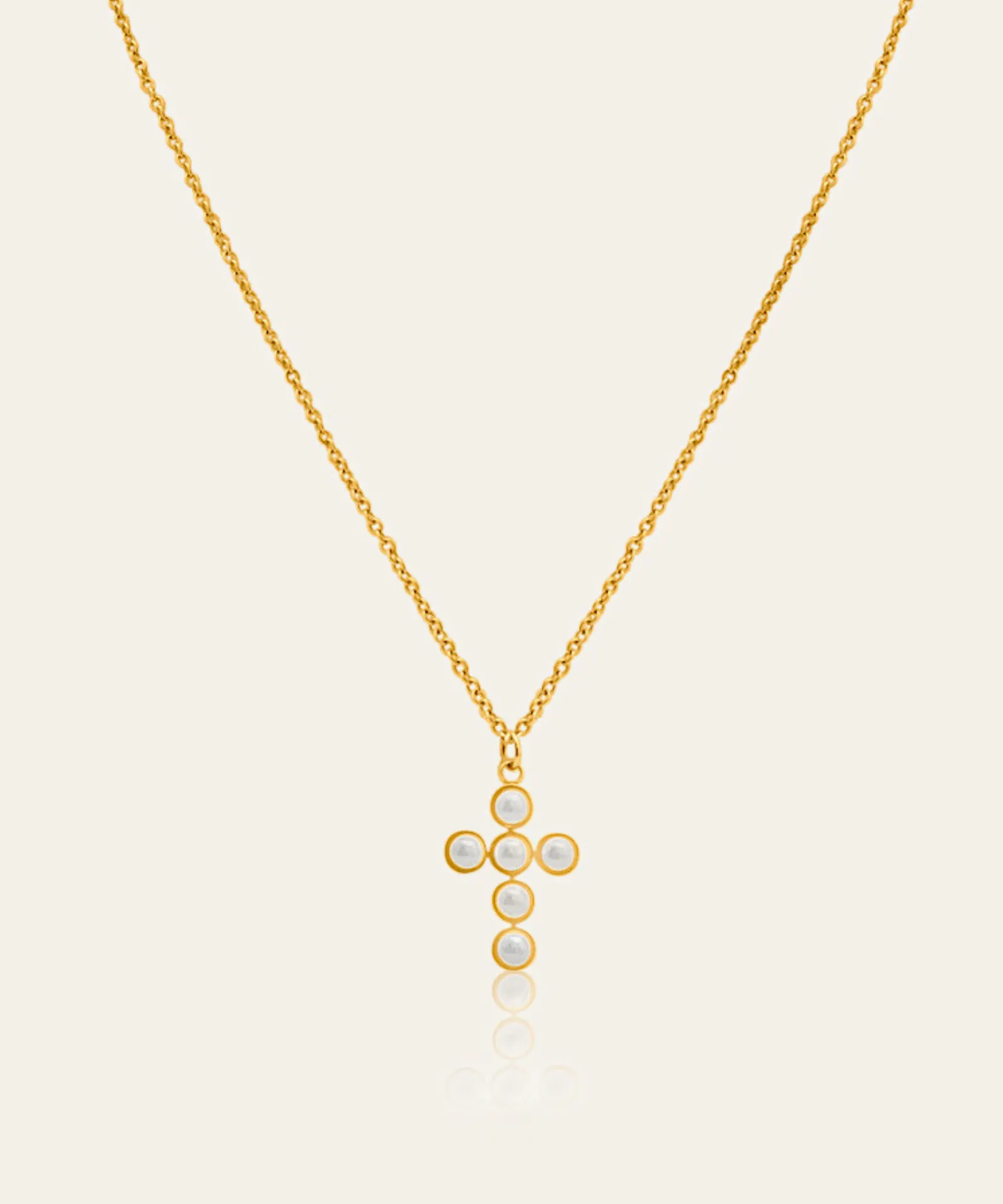 Lucina Pearl Cross Necklace
