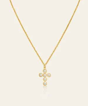 Lucina Pearl Cross Necklace
