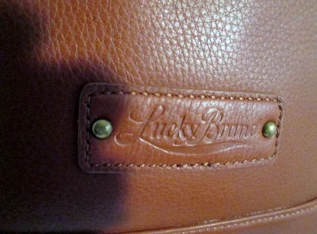 LUCKY BRAND LEATHER STUD Shoulder Bag Crossbody Swingpack Purse BROWN Fringe Tassel