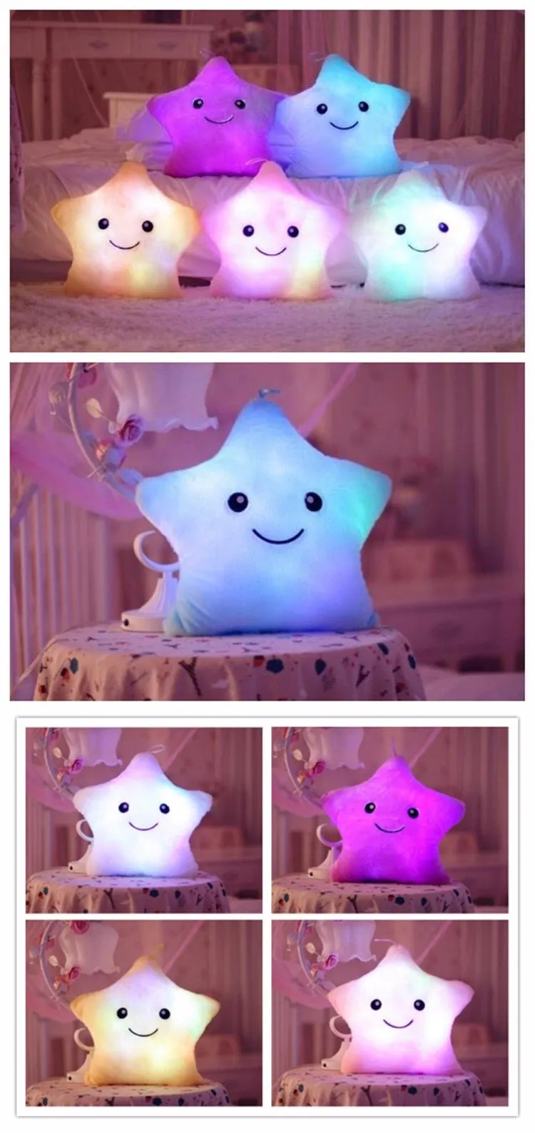 Luminous Star Plush Pillow