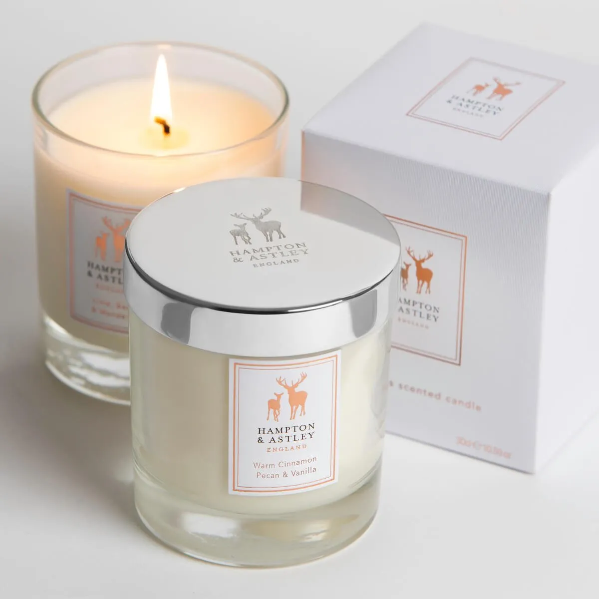 Luxury Scented Large Candle 235g, Warm Cinnamon, Pecan and Vanilla
