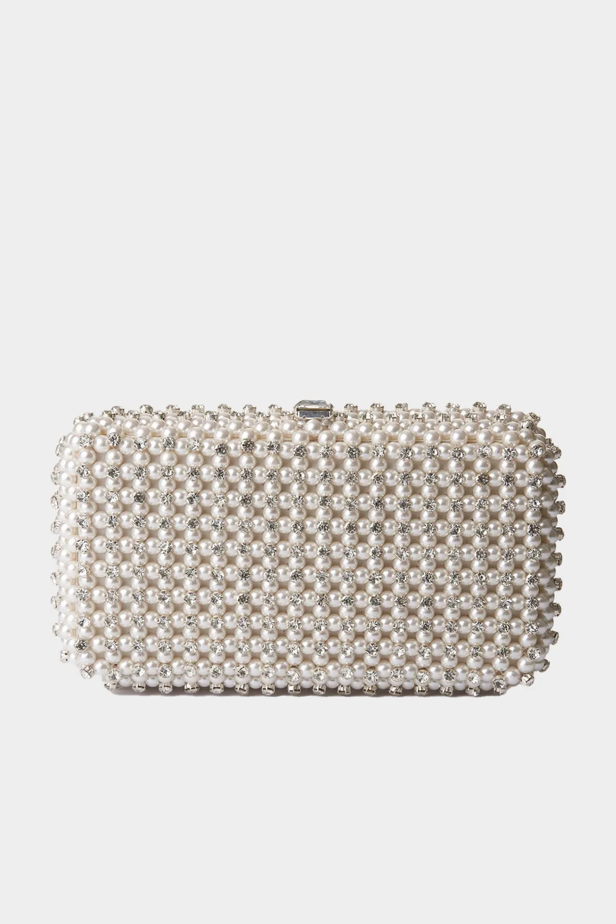 Lydia Pearl Bag in White Silver