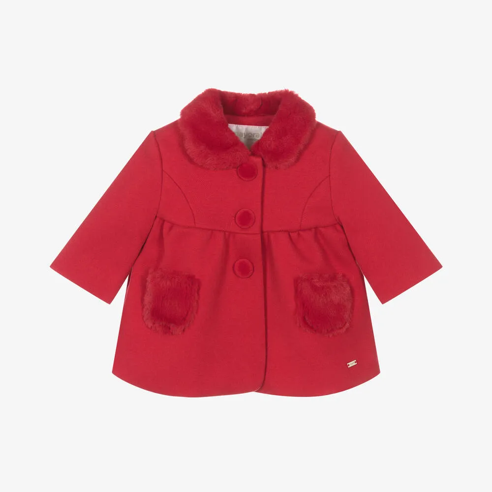 Mayoral Baby Girls Red Traditional Coat